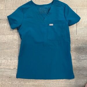 women's Alps Blue Catarina - One-Pocket Scrub Top - XXS / Alps Blue